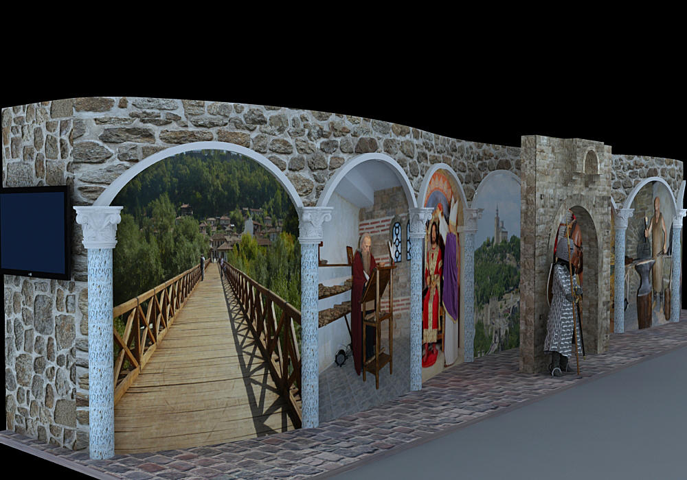 Боляри черпят с вино пред 3D Царевец