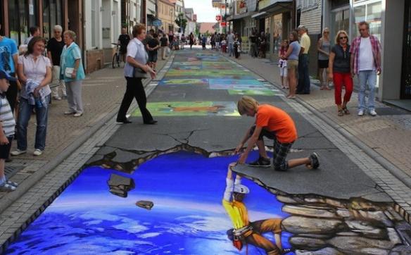 3D рисунка на асфалт за пръв път в Бургас