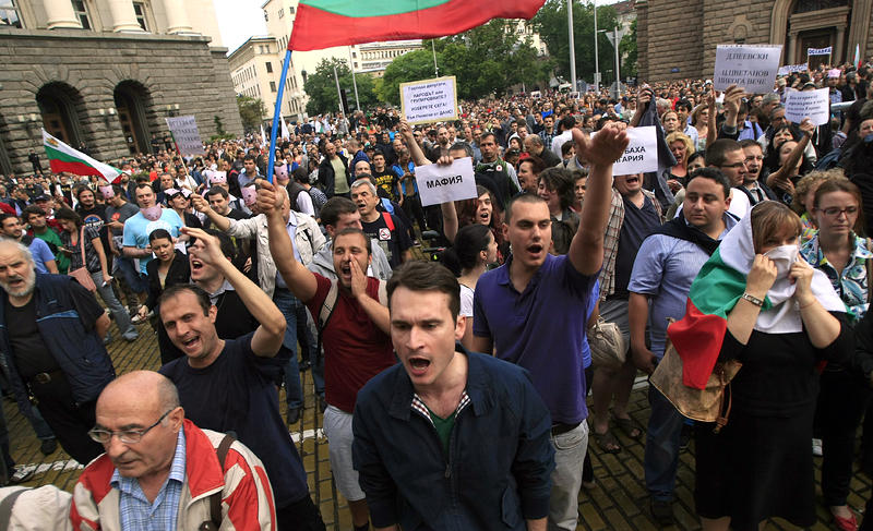 Една студентка от Испания на протеста в София