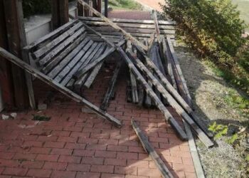 Вандали потрошиха пейки и изкъртиха плочки в парк „Юнак”