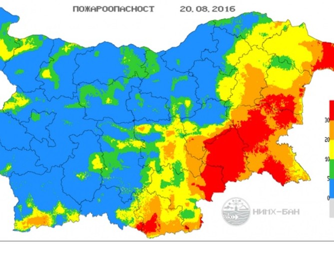 Опасност от пожари в шест области утре