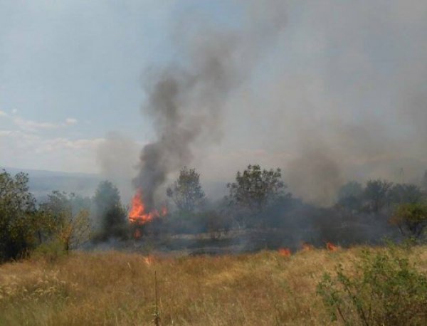 Голям пожар край 3 села в община Средец