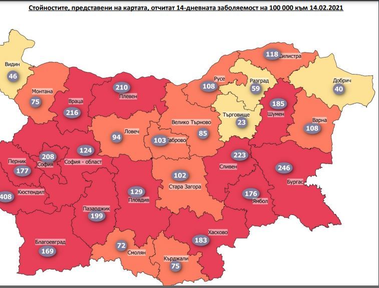 Половин България вече свети в червено