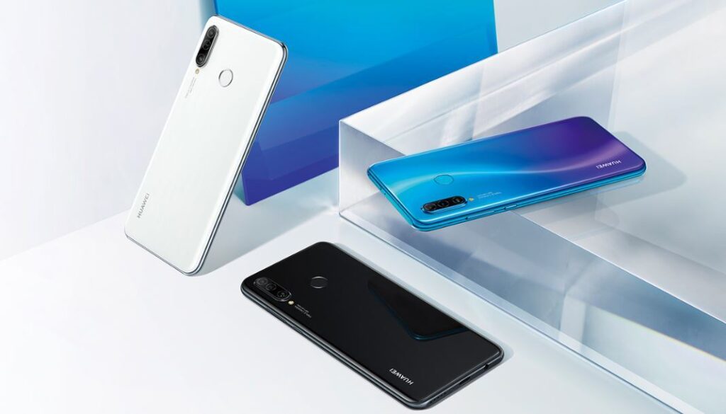 Huawei P30 lite photo White Black Blue
