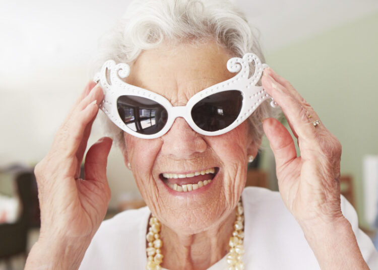 Old woman Smiling Glasses 1