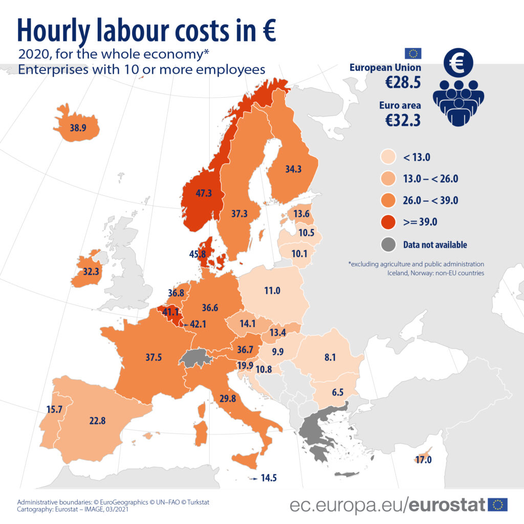 map labour cost levels