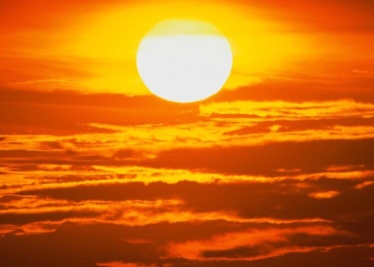 really hot sun in clouds 1