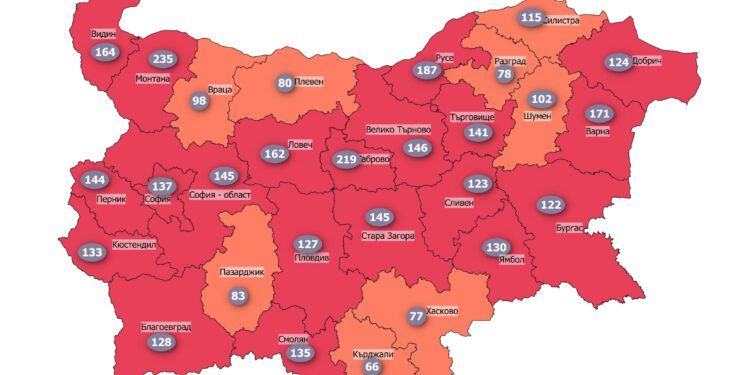 8 области остават в червено. Епидемична обстановка още 2 месеца