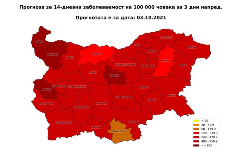 Карта на заболеваемостта.