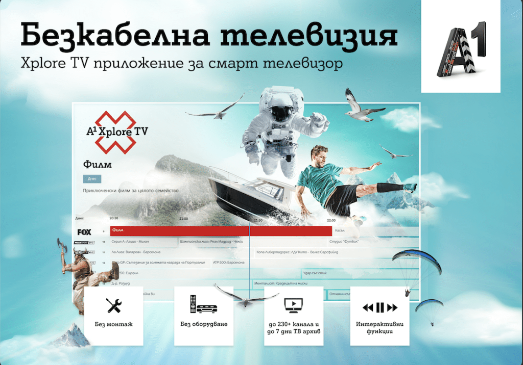 А1 с промоция за клиентите си и безкабелната телевизия 1 Безкабелна телевизия