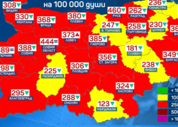 И област Велико Търново мина в жълто