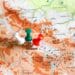close up pins and map of sofia bulgaria t20 LOKWzY
