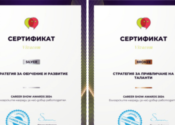 Vivacom с две награди на Career Show Awards – за стратегиите за обучение и развитие и привличане на таланти
