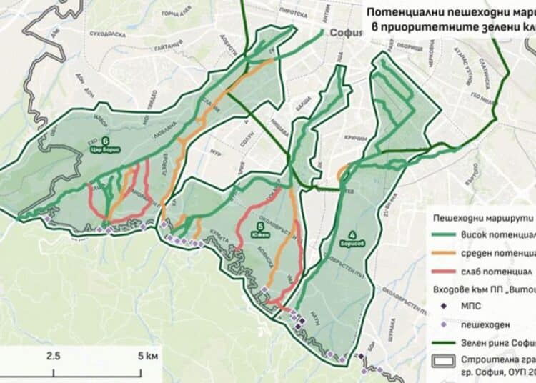"Визия за Витоша": 4 коридора свързват зелените пространства на града с пътеките в планината 1 991 ratio viziia plan vitosha
