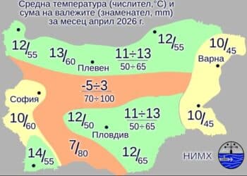 Времето през април – от -5 до +29 градуса