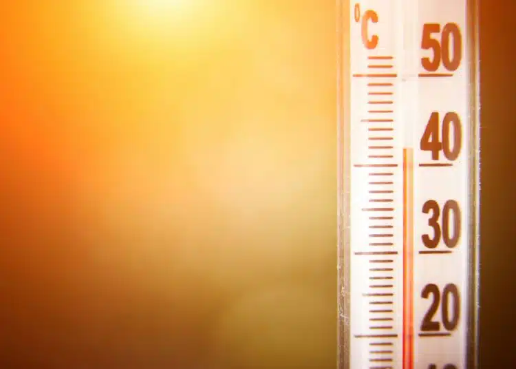 thermometer showing for high temperature