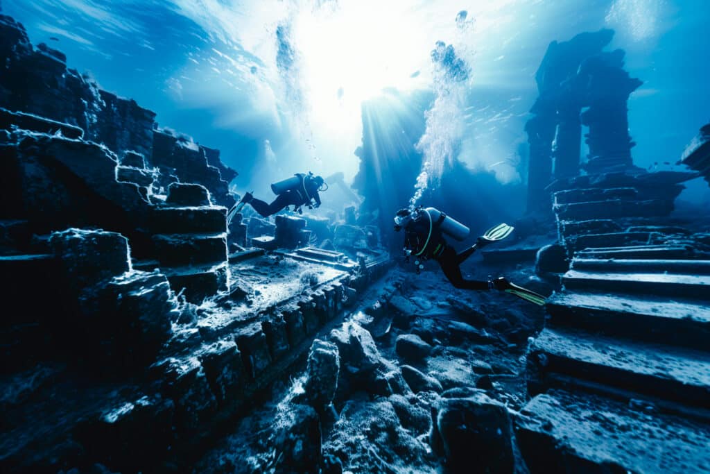 Под Созопол лежи свят на повече от 7000 години 2 diver sea surrounded by archeological building ruins 178f51d3