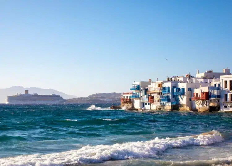 mykonos island greece famous little venice area of mykonos town